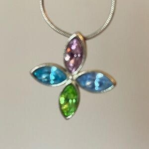 Elegant Gemstone Cross Necklace
